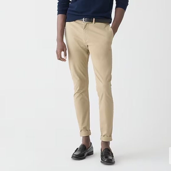 J. Crew 250 skinny-fit pant in stretch‎ chino in Khaki size 34/30 NWT AB613 - Picture 1 of 11